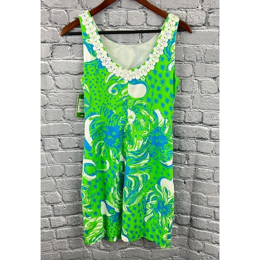 Lilly Pulitzer  Limeade Roar of the Jungle  Liz Shift Dress Size 4 - Picture 8 of 10